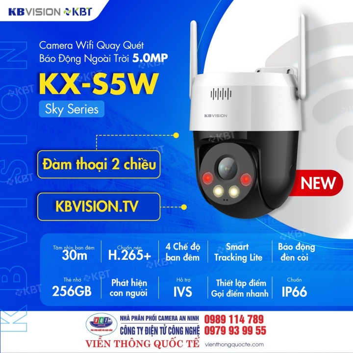 DEMO CAMERA WIFI NGOÀI TRỜI KBVISION KX S3W KX S5W